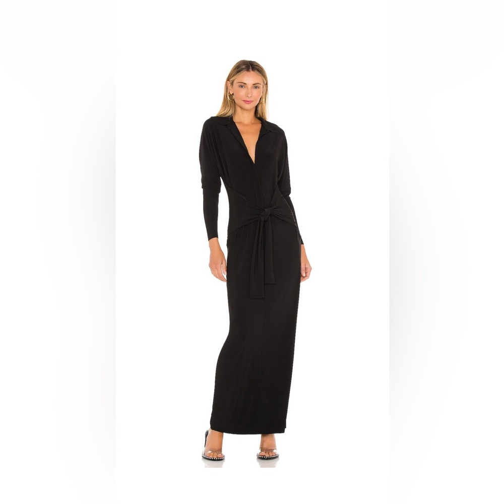 Black Norma Kamali Mid calf shirt dress